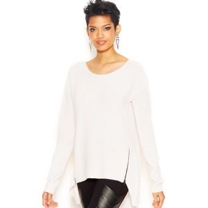 Bar III Long Sleeve Double Zippered Knit Sweater